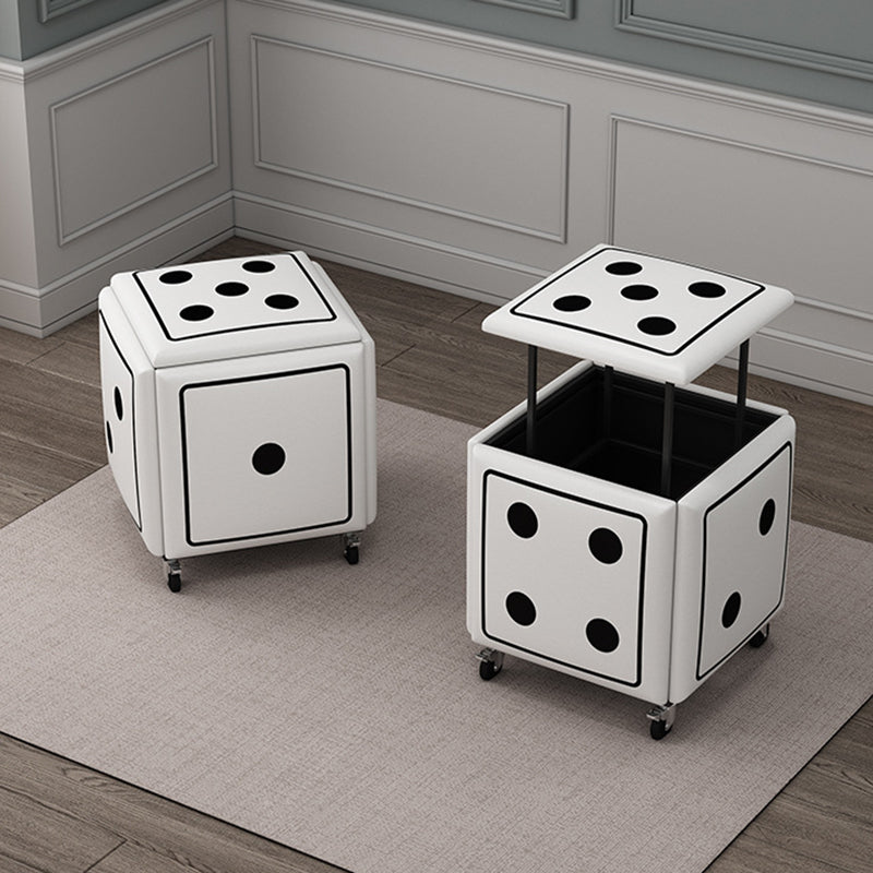 Contemporary Dice 5-in-1 Stackable Stool with Casters