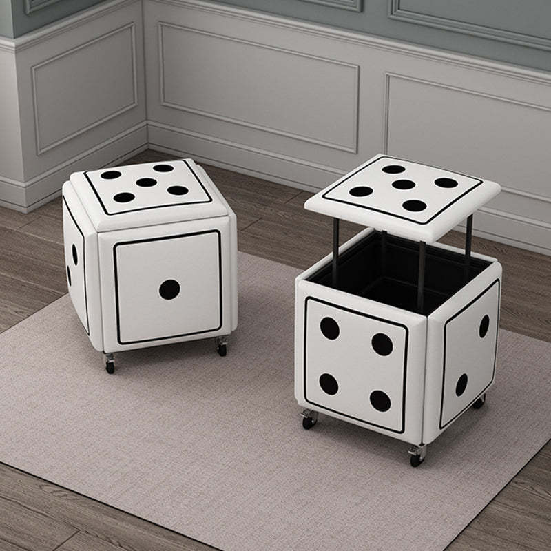 Contemporary Dice 5-in-1 Stackable Stool with Casters