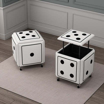 Contemporary Dice 5-in-1 Stackable Stool with Casters