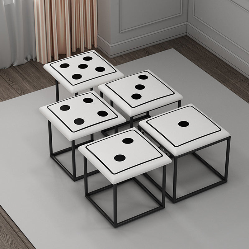 Contemporary Dice 5-in-1 Stackable Stool with Casters