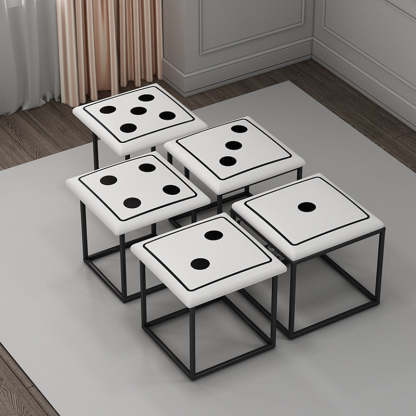 Contemporary Dice 5-in-1 Stackable Stool with Casters