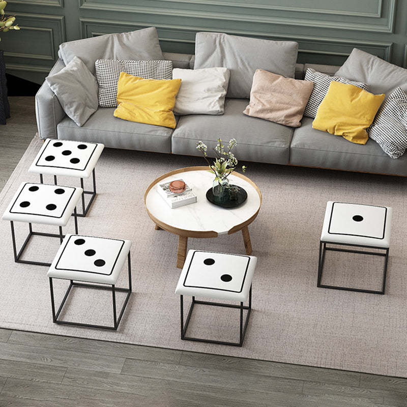 Contemporary Dice 5-in-1 Stackable Stool with Casters