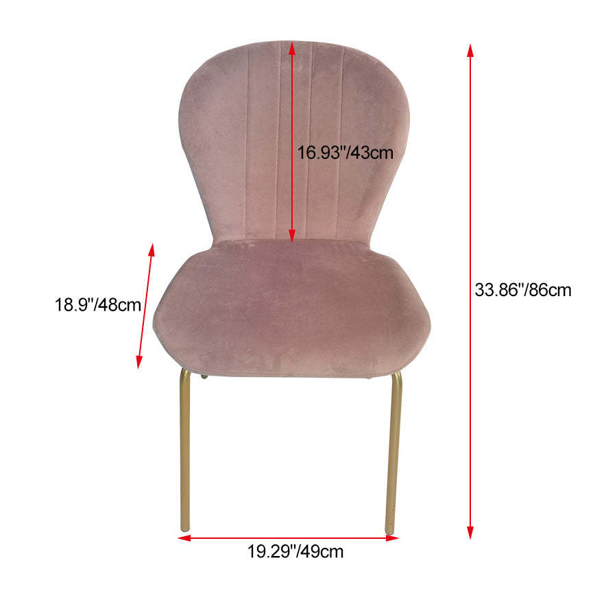 Curved Velvet Iron-Leg Dining Chair