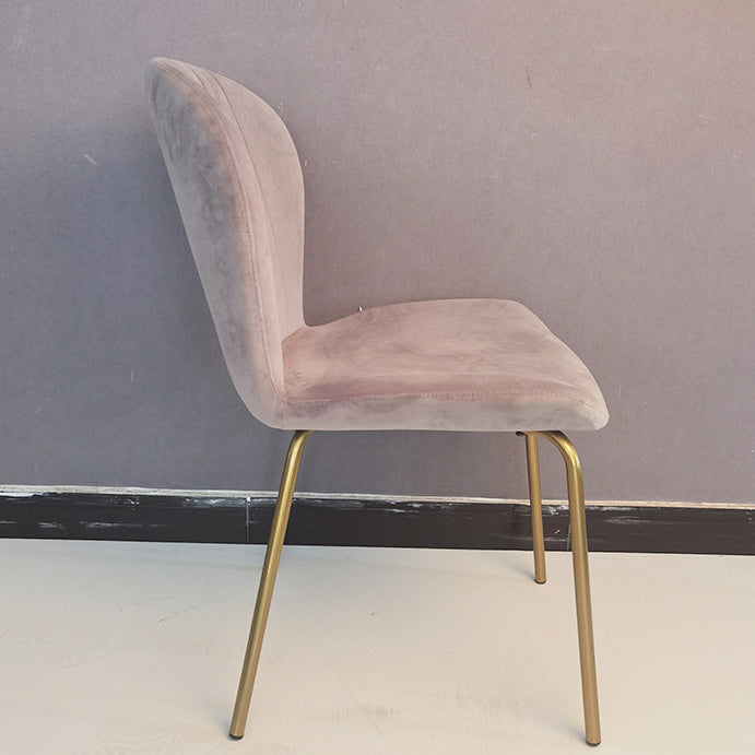 Wood minimalist iron-leg curved vanity stools