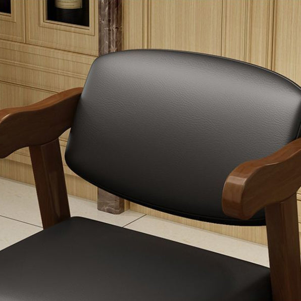 Fabric Upholstered Wood Dining Chair — White Frame+Coffee Fabric Seat