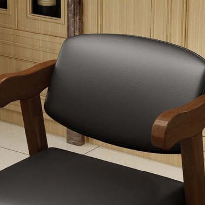 Fabric Upholstered Wood Dining Chair — White Frame+Coffee Fabric Seat