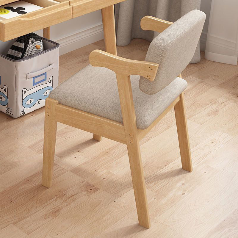 Fabric Upholstered Wood Dining Chair