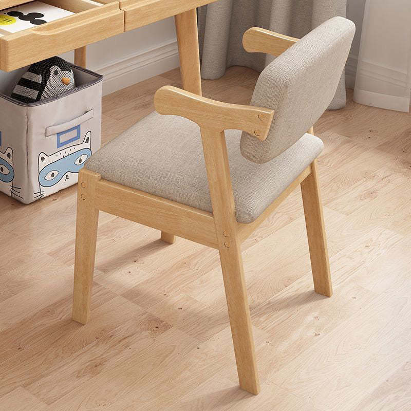 Fabric Upholstered Wood Dining Chair
