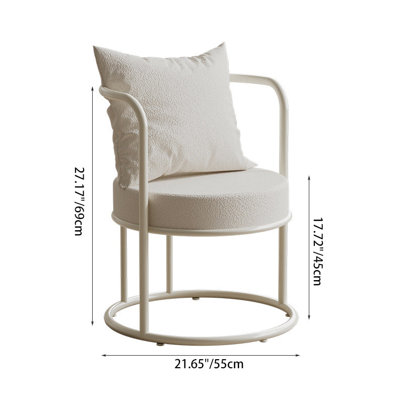 Nordic Lamb Fleece Metal Accent Chair