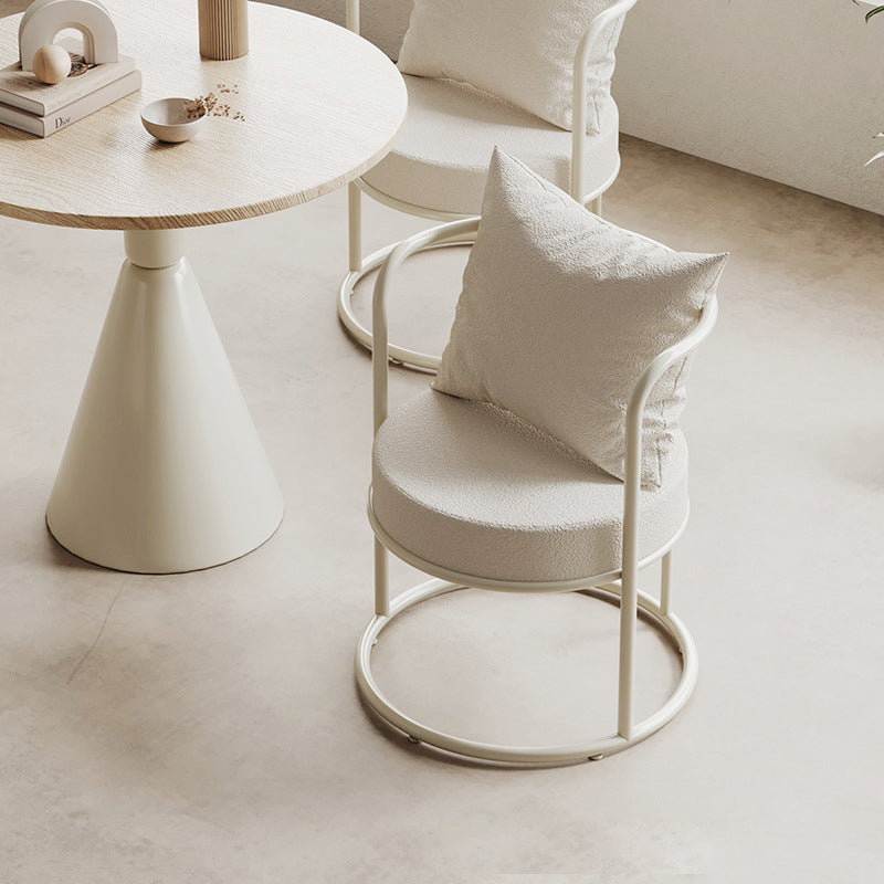 Nordic Lamb Fleece Metal Accent Chair