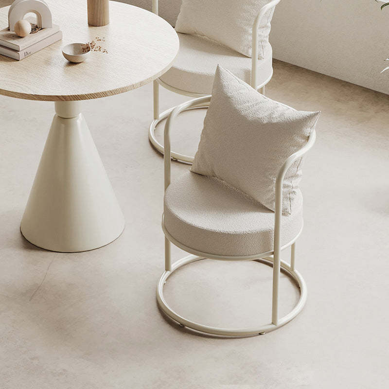 Nordic Lamb Fleece Metal Accent Chair