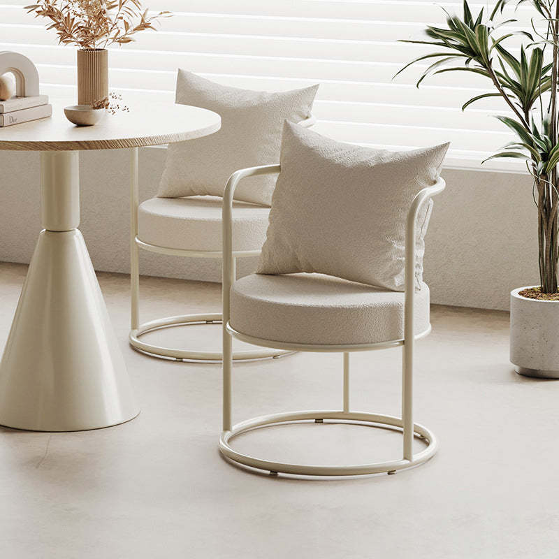 Nordic Lamb Fleece Metal Accent Chair