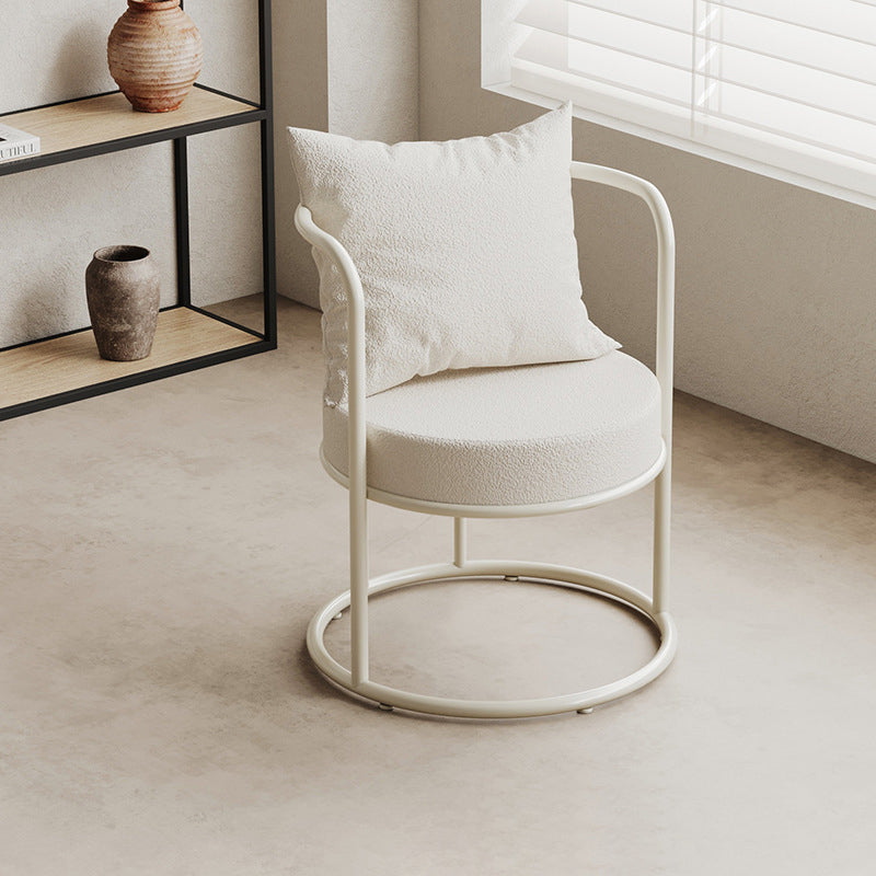 Nordic Lamb Fleece Metal Accent Chair