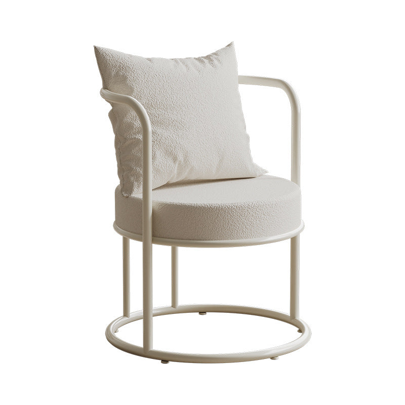 Nordic Lamb Fleece Metal Accent Chair