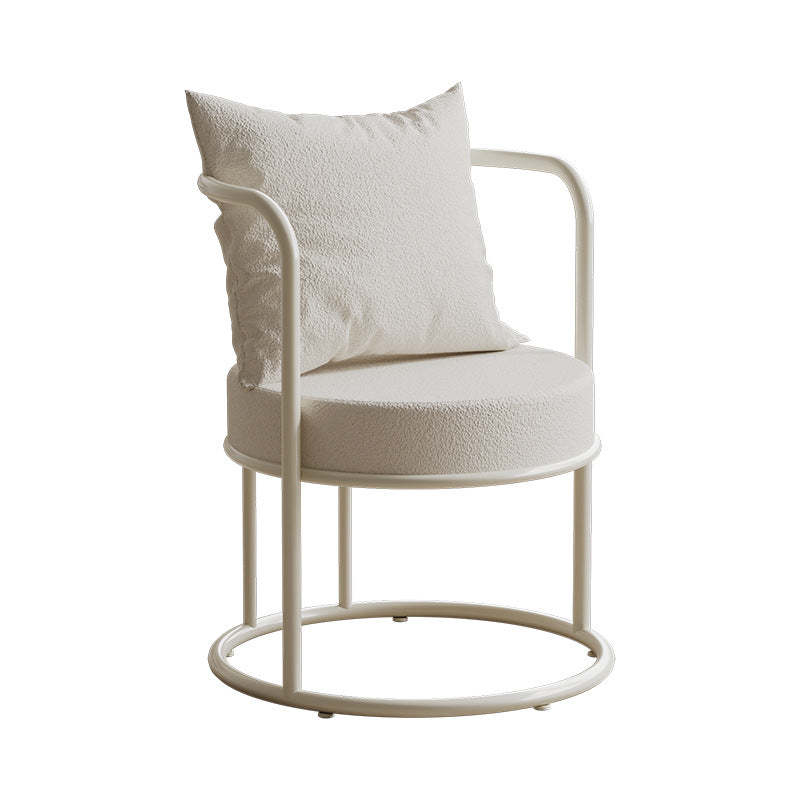 Nordic Lamb Fleece Metal Accent Chair