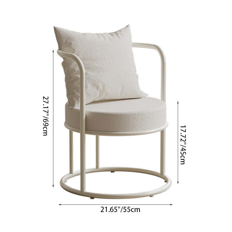 Nordic Lamb Fleece Metal Accent Chair