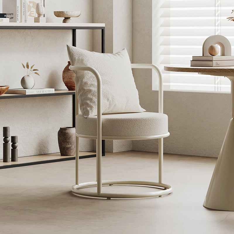 Nordic Lamb Fleece Metal Accent Chair
