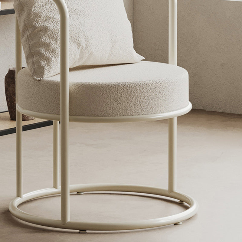 Nordic Lamb Fleece Metal Accent Chair
