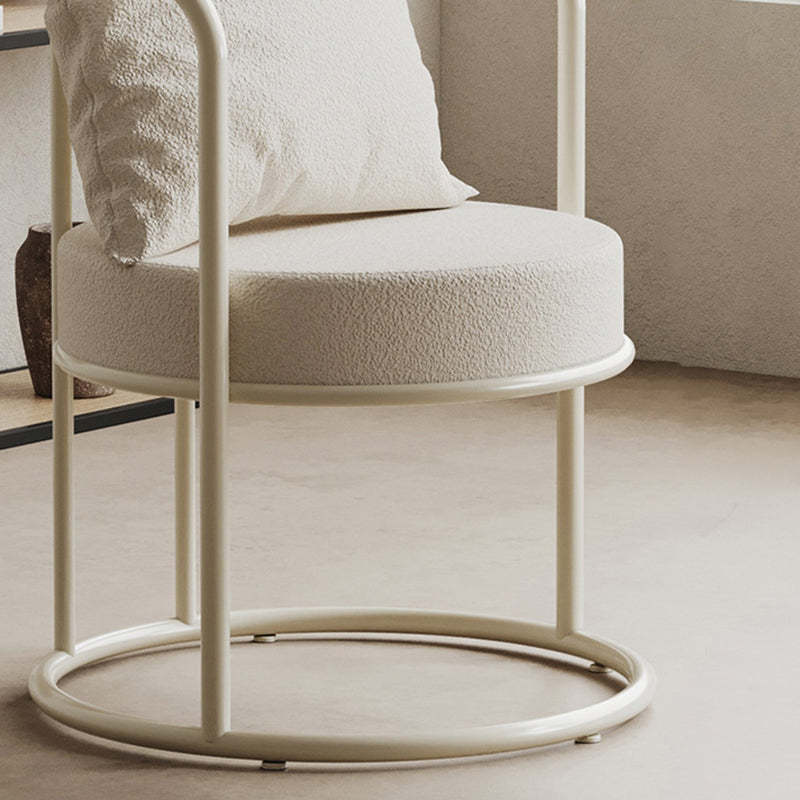 Nordic Lamb Fleece Metal Accent Chair