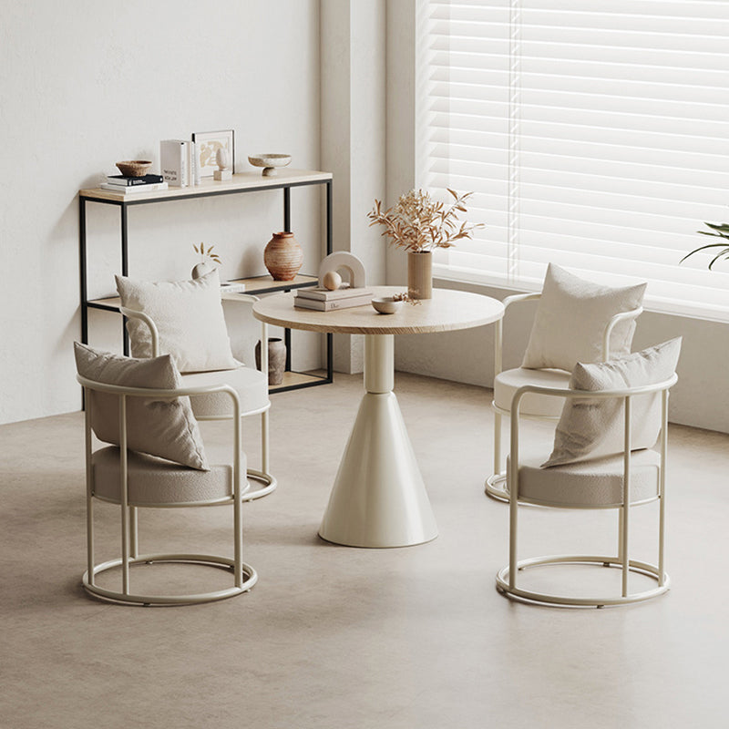 Nordic Lamb Fleece Metal Accent Chair