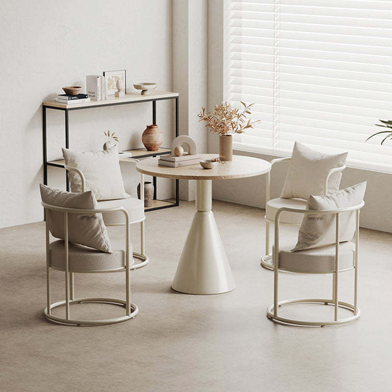 Nordic Lamb Fleece Metal Accent Chair
