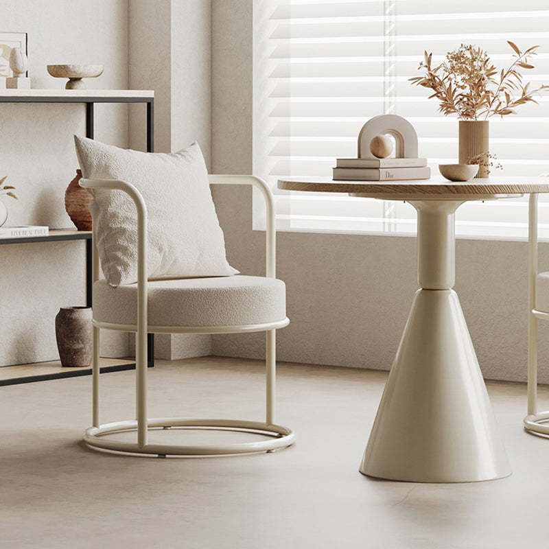 Nordic Lamb Fleece Metal Accent Chair