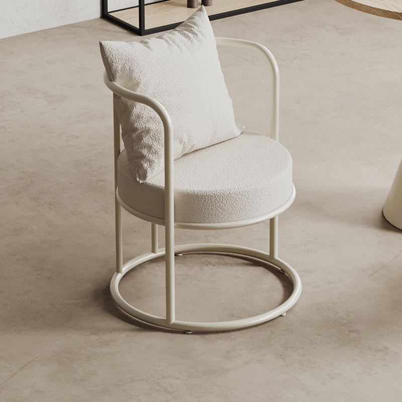 Nordic Lamb Fleece Metal Accent Chair