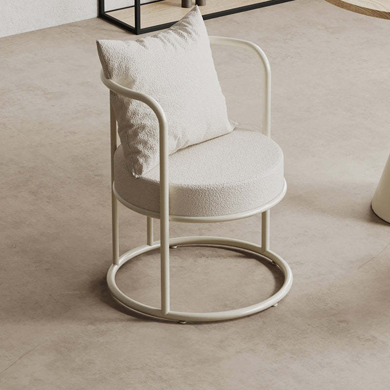 Nordic Lamb Fleece Metal Accent Chair