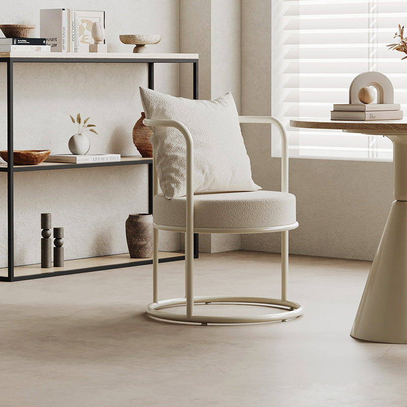 Nordic Lamb Fleece Metal Accent Chair