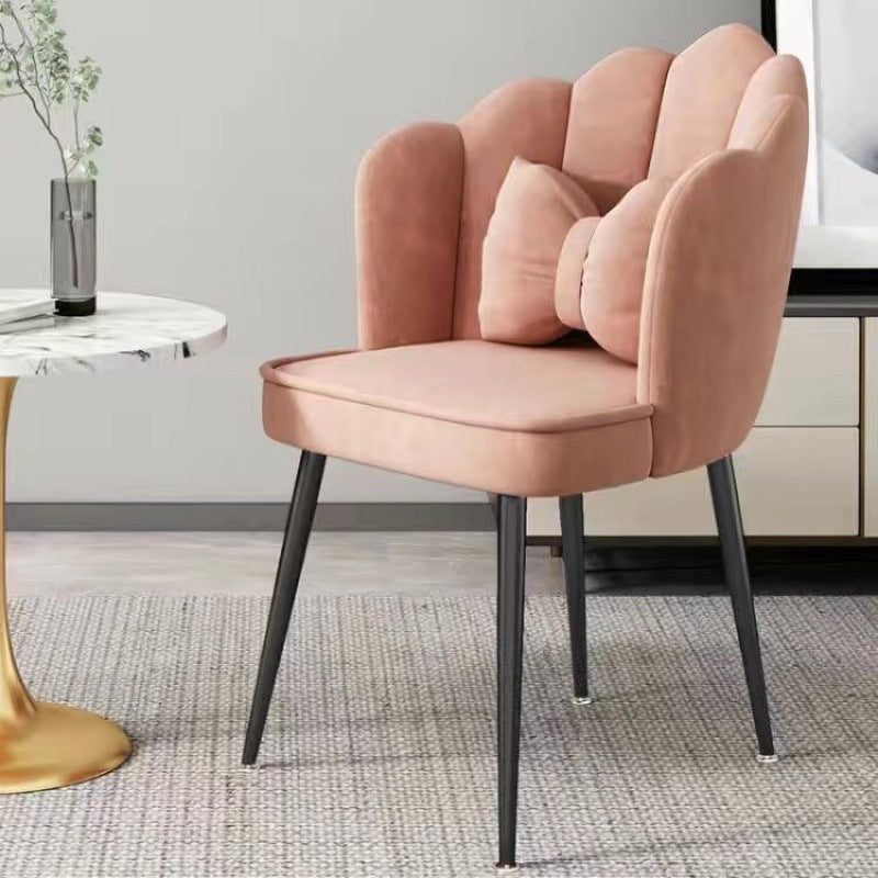 Petal Velvet Upholstered Vanity Stool — Cameo Brown