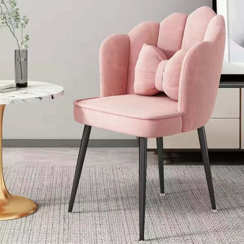 Petal Velvet Upholstered Vanity Stool — Gray