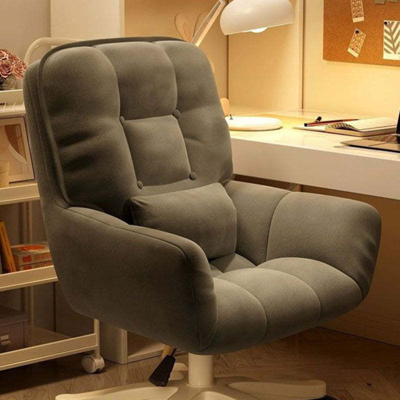 Modern Tufted Velvet Adjustable Swivel Desk Chair — Pink