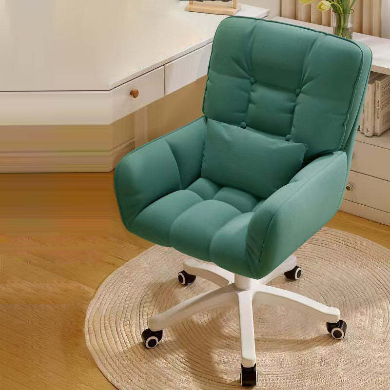 Modern Tufted Velvet Adjustable Swivel Desk Chair — Gray