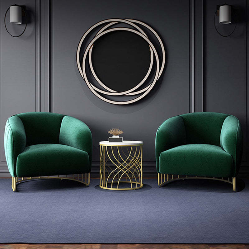 Green iron curved accent chairs - luxury