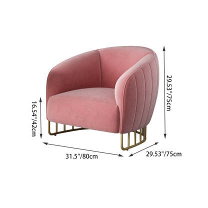 Curved Velvet Iron Accent Chair — Gray