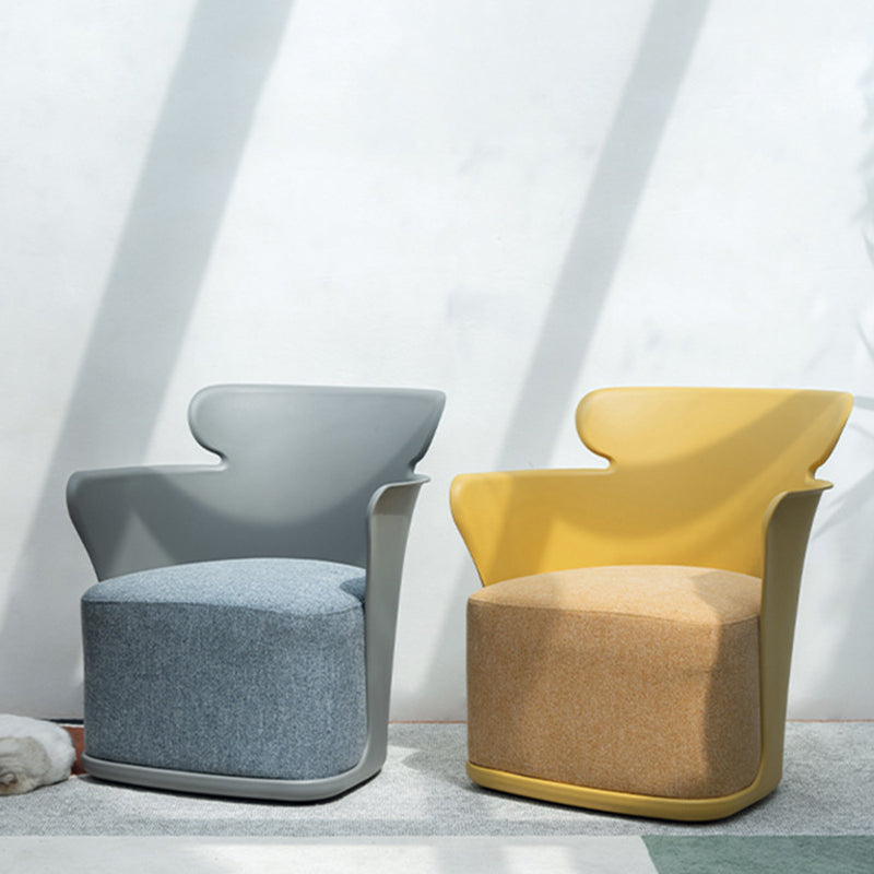 Nordic Curved Fabric Plastic Accent Chair