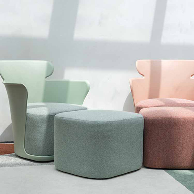 Nordic Curved Fabric Plastic Accent Chair