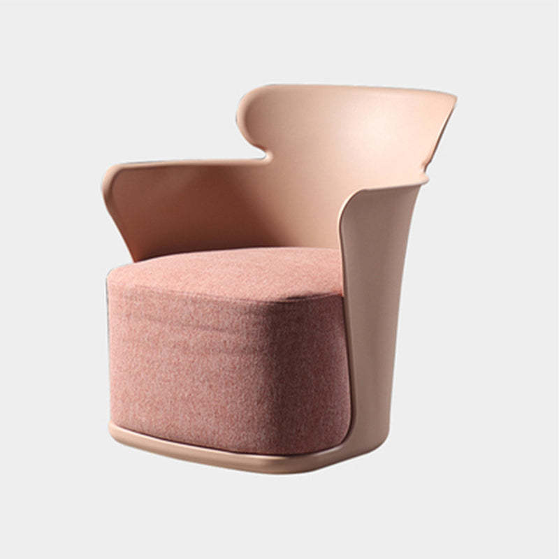 Nordic Curved Fabric Plastic Accent Chair