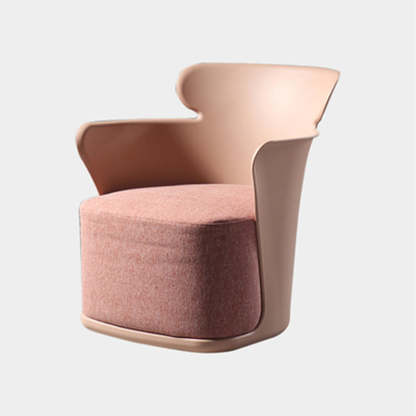 Nordic Curved Fabric Plastic Accent Chair