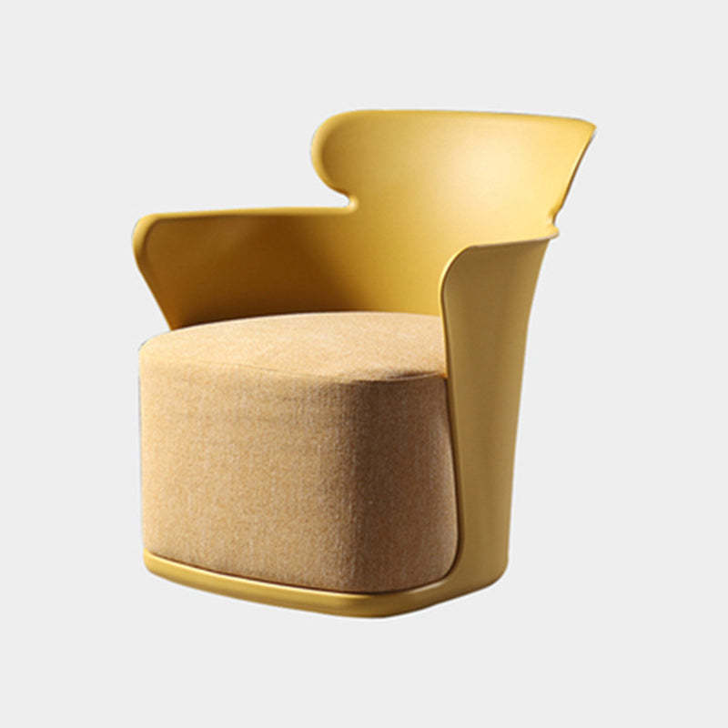 Nordic Curved Fabric Plastic Accent Chair