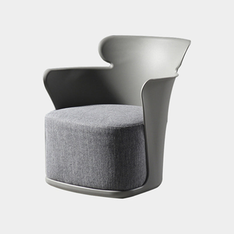 Nordic Curved Fabric Plastic Accent Chair
