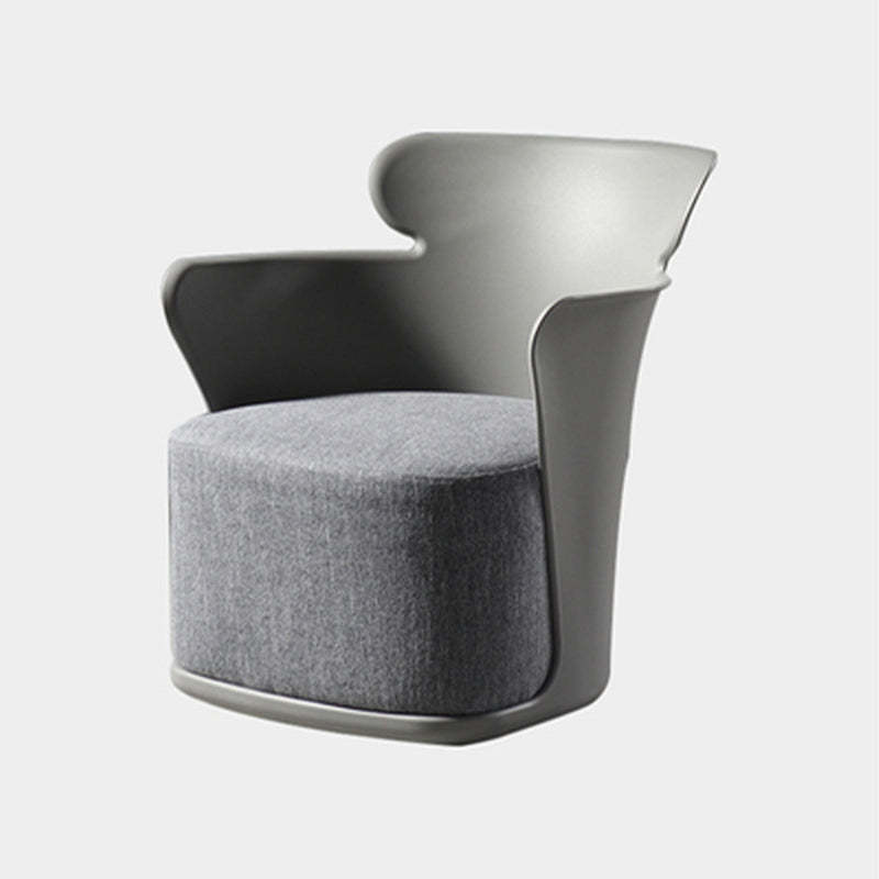 Nordic Curved Fabric Plastic Accent Chair
