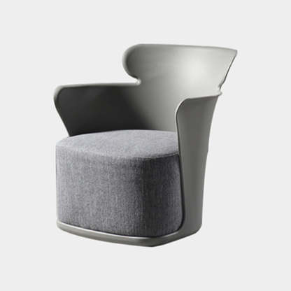 Nordic Curved Fabric Plastic Accent Chair