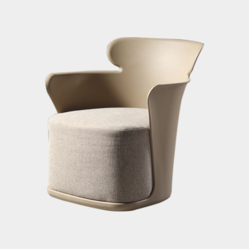 Nordic Curved Fabric Plastic Accent Chair