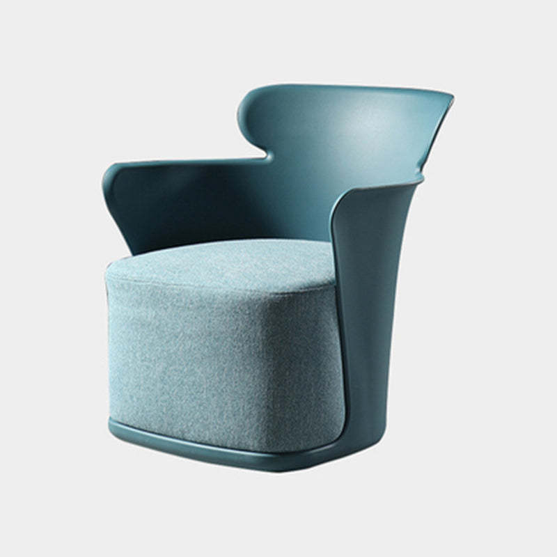Nordic Curved Fabric Plastic Accent Chair