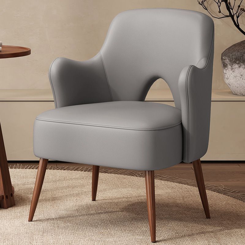 Nordic curved gray metal accent chairs — Light Gray