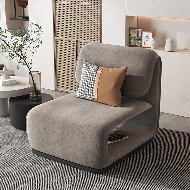 Scandinavian Flannel Wood Accent Chair