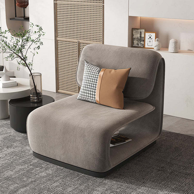 Scandinavian Flannel Wood Accent Chair