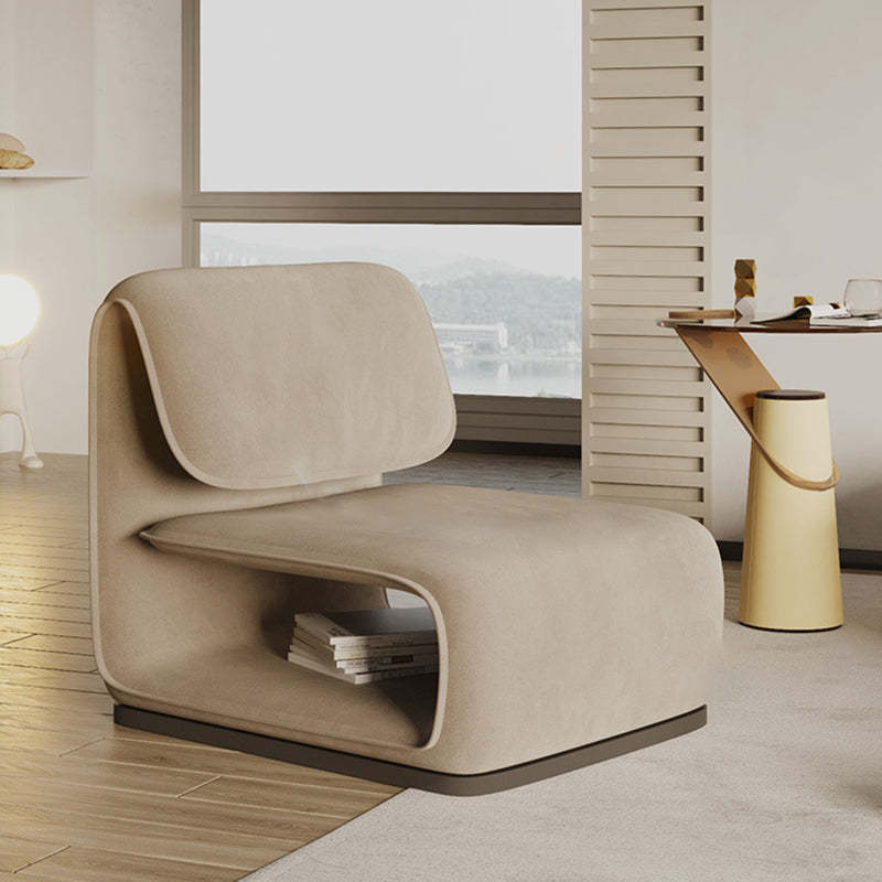 Scandinavian Flannel Wood Accent Chair — Gray