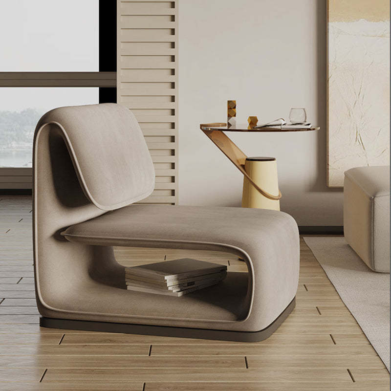 Scandinavian Flannel Wood Accent Chair